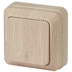 Переключатель Intro Quadro 2-103-11 одноклавишный 10А-250В, IP20, ОУ, сосна