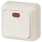 Выключатель Intro Quadro 2-102-02 одноклавишный с подсветкой, 10А-250В, IP20, ОУ, слоновая кость
