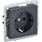                  BRITE Розетка с заземлением без защитных шторок 16А РС11-1-0-БрГ графит
               