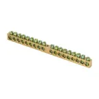                  Шина PEN ноль-земля 8х12мм 18 отверстий латунь крепеж по центру PROxima
               