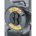 Удлинитель силовой NPE-RM-04-50-E-IP44-3x1.5 на металлической катушке с термовыключателем 4 гнезда c/з 50м КГ 3х1,5 3500 Вт IP44