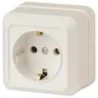 Розетка Intro Quadro 2-202-02 с заземлением 2P+E Schuko, 16А-250В, IP20, ОУ, слоновая кость