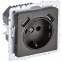 BRITE Розетка с заземлением с защитными шторками 16А с USB A+A 2,1А РЮш10-1-БрТБ бронза