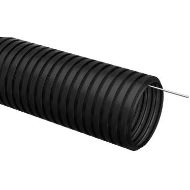 Труба гофрированная ПНД d-50мм с зондом черная (15м) IEK