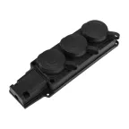                  Розетка (колодка) штепсельная трехместная влагозащищенная 2P+PE 230V, 16 А, IP44 каучук, REXANT
               