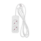                  Удлинитель STANDARD 2 гнезда, 1,5м, 2х1,0мм², б/з, белый | 13-4000 | REXANT
               