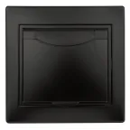 Розетка Intro Plano 1-203-05 с заземлением 2P+E Schuko с крышкой, 16А-250В, IP20, СУ, антрацит