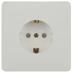 Розетка с заземлением 2P+E Schuko со шторками, 16А-250В, IP20, СУ, белый Intro 7-206-01 Style