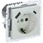 BRITE Розетка с заземлением с защитными шторками 16А с USB A+C 18Вт РЮш11-1-БрЖ жемчуг