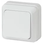 Выключатель Intro Quadro 2-101-01 одноклавишный 10А-250В, IP20, ОУ, белый