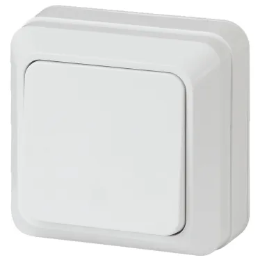 Выключатель Intro Quadro 2-101-01 одноклавишный 10А-250В, IP20, ОУ, белый