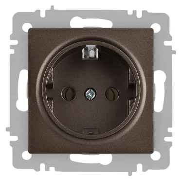 Розетка Intro Accent 6-202-08 2P+E Schuko, 16А-250В, IP20, СУ, бронза