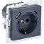 BRITE Розетка с заземлением с защитными шторками 16А с USB A+C 18Вт РЮш11-1-БрМ маренго
