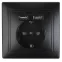 Розетка Intro Plano 1-410-05 с заземлением 2P+E Schuko со шторками, 16А-250В + 2хUSB 5В-2,1А, IP20, СУ, антрацит