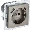 BRITE Розетка с заземлением с защитными шторками 16А с USB A+C 18Вт РЮш11-1-БрШ шампань