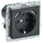 BRITE Розетка с заземлением с защитными шторками 16А с USB A+A 3,1А РЮш10-2-БрЧ черный
