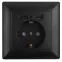 Розетка Intro Solo 4-410-05 с заземлением P+E Schuko со шторками, 16А-250В + 2хUSB, IP20, СУ, антрацит