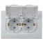 Розетка Intro Plano 1-210-01 2х2P+E Schuko с крышкой шторками, 16А-250В, СУ, IP44, Plano, белый