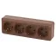 Розетка Intro Quadro 2-208-10 с заземлением четырёхместная 4х2P+E, 16А-250В, IP20, ОУ, венге