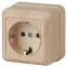 Розетка Intro Quadro 2-202-11 с заземлением 2P+E Schuko, 16А-250В, IP20, ОУ, сосна