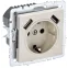 BRITE Розетка с заземлением с защитными шторками 16А с USB A+A 3,1А РЮш10-2-БрКр бежевый