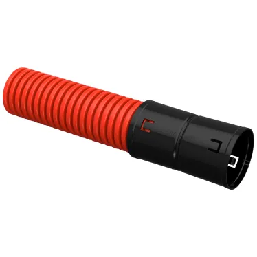 Труба гофрированная двустенная ПНД d-75мм красная (50м) IEK
