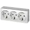 Розетка Эксперт 11-2208-03 тройная с заземлением 3х2P+E Schuko IP20 16A-250В ОУ алюминий