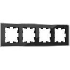 BRITE Рамка 4 поста РУ-4-2-БрЧ стекло черный