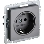                  BRITE Розетка с заземлением с защитными шторками 16А РС14-1-0-БрС сталь
               