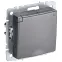 BRITE Розетка с заземлением с защитными шторками и крышкой 16А IP20 РСбш10-3-БрС сталь