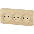 Розетка 3х2P, 16A-250В, ОУ, Эра Эксперт, сосна, 11-2207-11