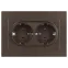 Розетка Intro Accent 6-205-08 2X2P+E Schuko, 16А-250В, IP20, СУ, AL/CU, бронза