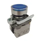 Кнопка КМЕ4611мЛС-24В-синий-1но+1нз-цилиндр-индикатор-IP65-