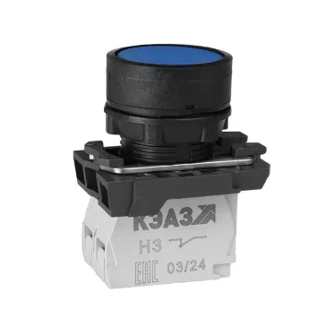 Кнопка КМЕ4122м-синий-2но+2нз-цилиндр-IP40-КЭАЗ