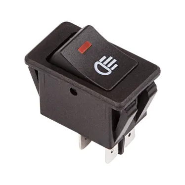 Выключатель клавишный 12V 35А (4с) ON-OFF с красной LED подсветкой