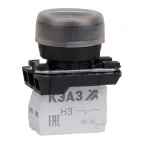 Кнопка КМЕ4602м-черный-0но+2нз-цилиндр-IP65-
