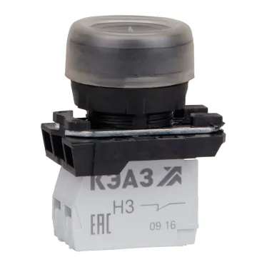 Кнопка КМЕ4602м-черный-0но+2нз-цилиндр-IP65-