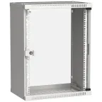                  Шкаф LINEA WE 15U 550x350мм дверь стекло серый
               