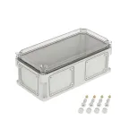                  Корпус IP66/IP67, 400х200х160 мм, без МП, с фланцами, прозрачная крышка H- 35 мм
               