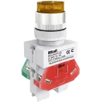 Кнопка желтая ABLFP 22мм LED 220В ВK-22
