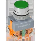 Кнопка D7-11T d-22мм 1з+1р с фикс. зеленая GENERICA