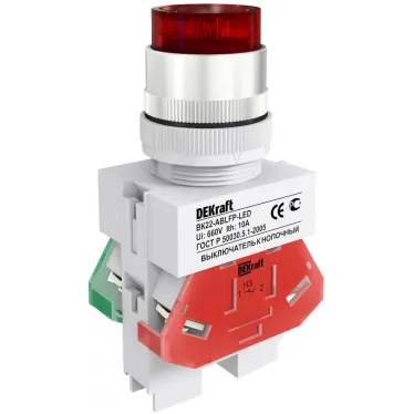 Кнопка ABLFP 22мм красная LED 24В AC/DC ВK-22