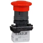Кнопка КМЕ5122мФ-красный-2но+2нз-гриб-IP40-