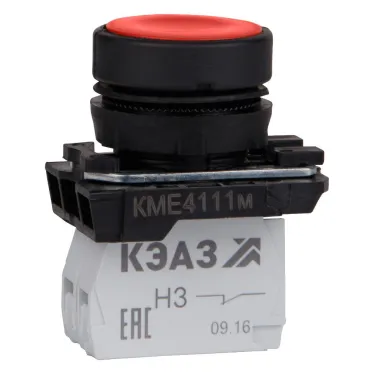 Кнопка КМЕ4101мС-красный-0но+1нз-цилиндр-IP40-КЭАЗ