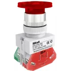                  Выключатель кнопочный ВK-22 AEAL диам. 22мм грибовидный с фиксацией красный 220В
               