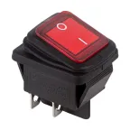 Выключатель клавишный 250V 15А (4с) ON-OFF красный с подсветкой влагозащита (RWB-507) Индивидуальная упаковка 1 шт
