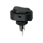                  Выключатель клавишный 12V 20А (3с) ON-OFF черный ОВАЛ с синей LED подсветкой
               