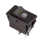 Выключатель клавишный 12V 35А (4с) ON-OFF с зеленой LED подсветкой