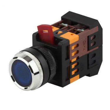 Кнопка ABLFS-22 синий d22мм неон/240В 1з+1р