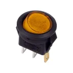                 Выключатель клавишный круглый 250V 3А (3с) ON-OFF желтый с подсветкой Micro
               
